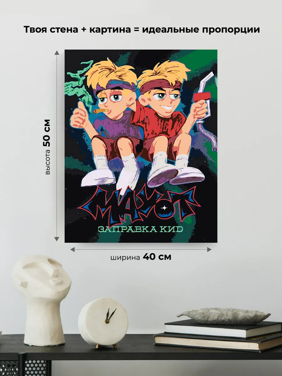 Картина по номерам «Mayot Майот Моет: альбом Заправка Кид» — картинка 3
