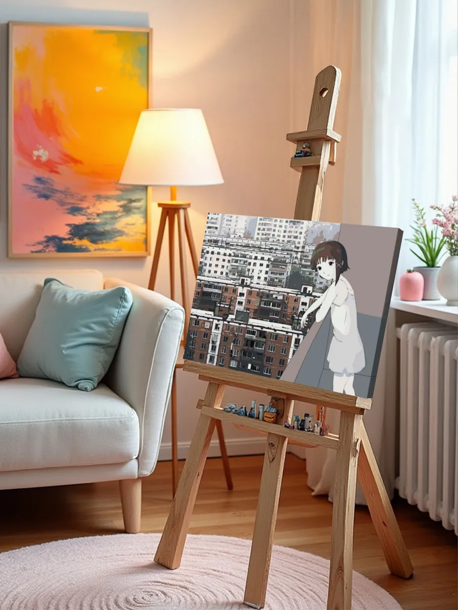 Картина по номерам «Панельки родные и аниме девушка 40х50» — картинка 9