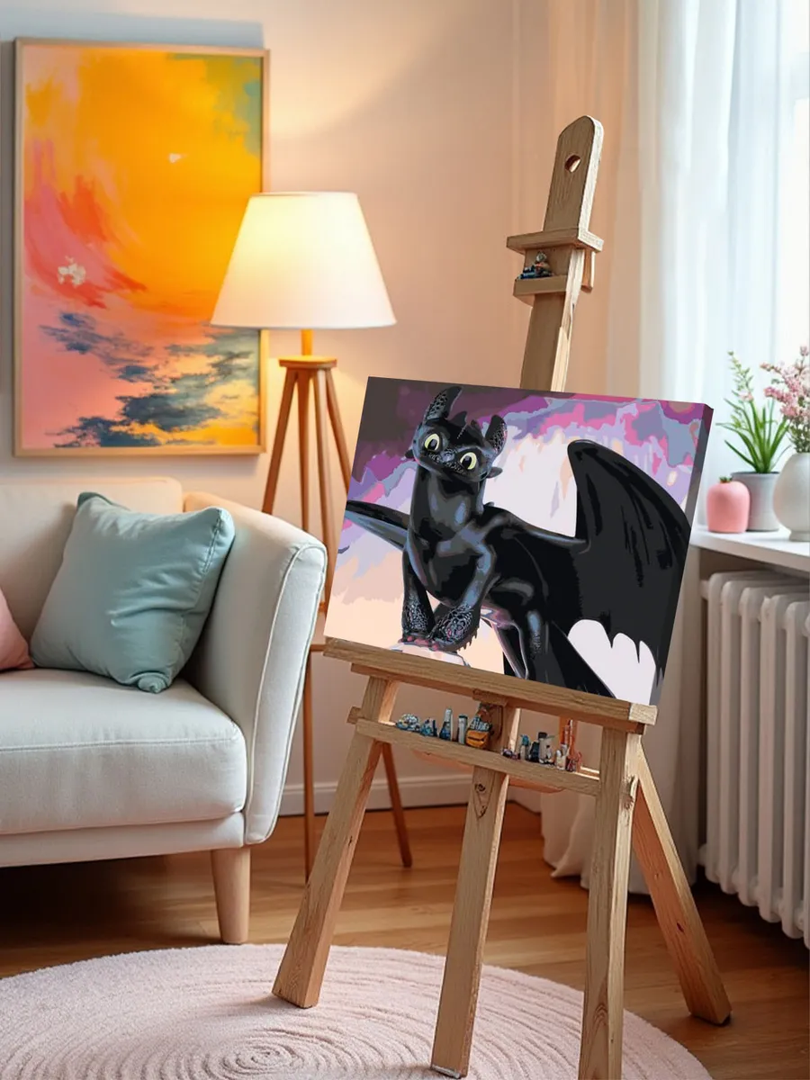 Картина по номерам «Как приручить дракона: Беззубик 40х50» — картинка 10