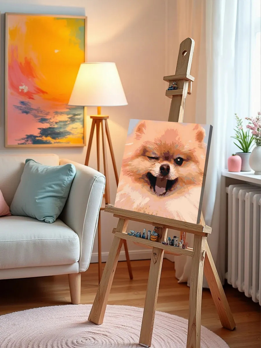 Картина по номерам «Собаки: Шпиц милый щенок 40х40» — картинка 10