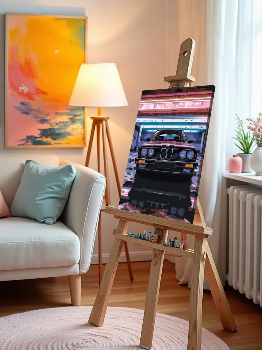 Картина по номерам «Машина BMW неон 40х50» — картинка 10