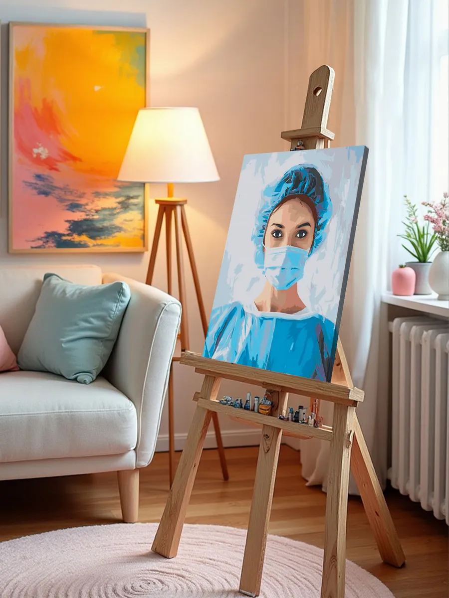 Картина по номерам «Медицина: девушка врач 40х50» — картинка 10