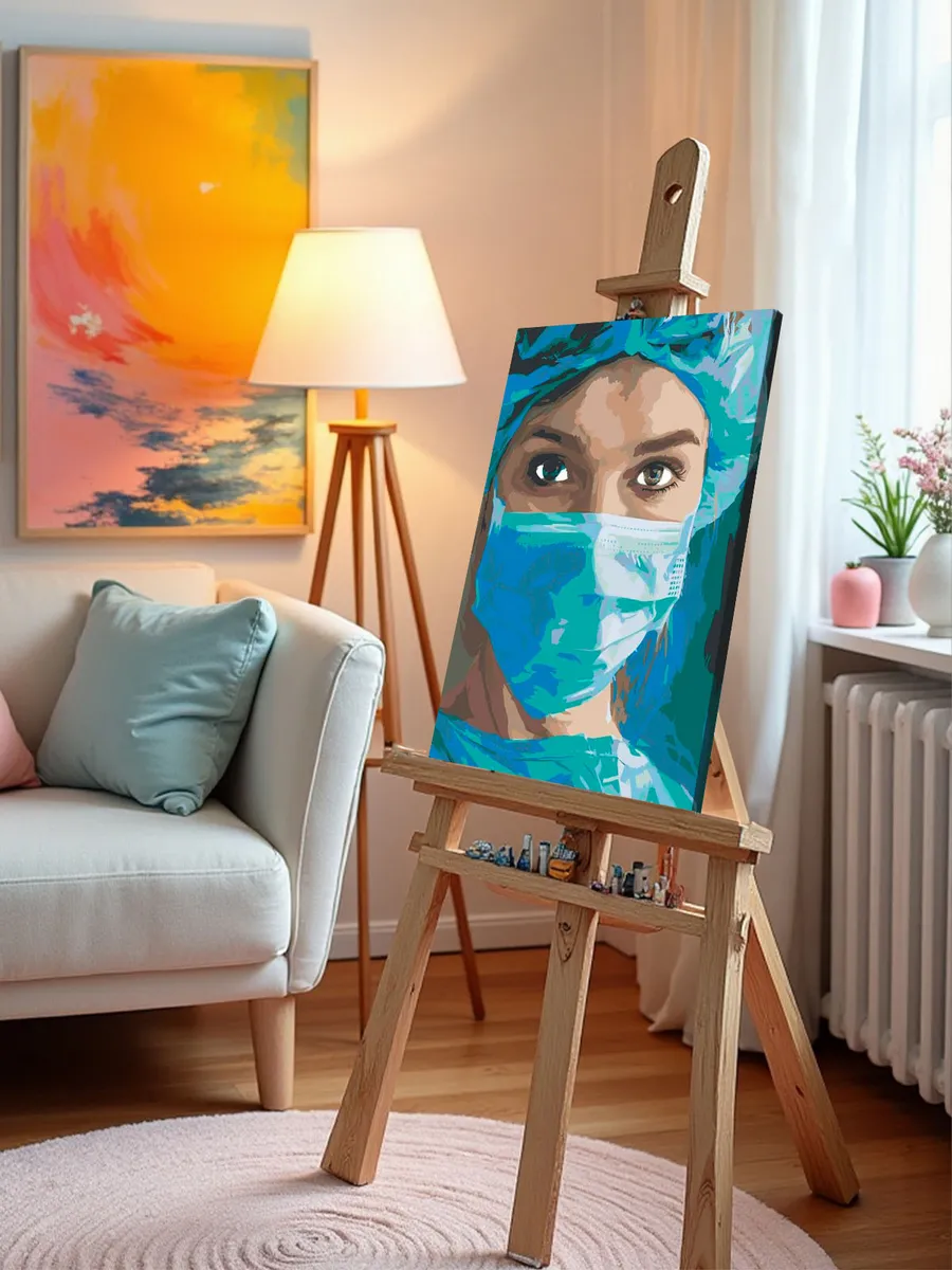 Картина по номерам «Медицина: девушка врач, портрет 40х50» — картинка 10