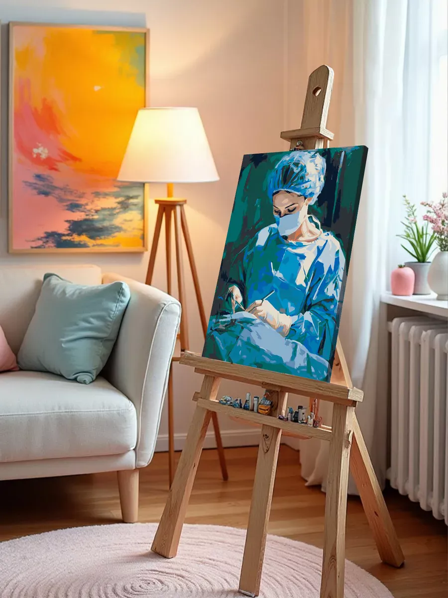 Картина по номерам «Медицина: девушка врач, операция 40х50» — картинка 10