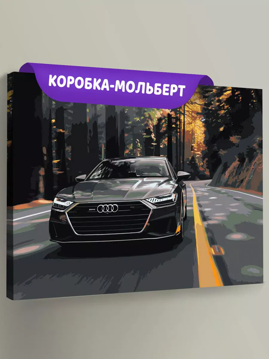 Картина по номерам «Машина Ауди на дороге в лесу 40х50» Картина по номерам «Машина Ауди на дороге в лесу 40х50»
