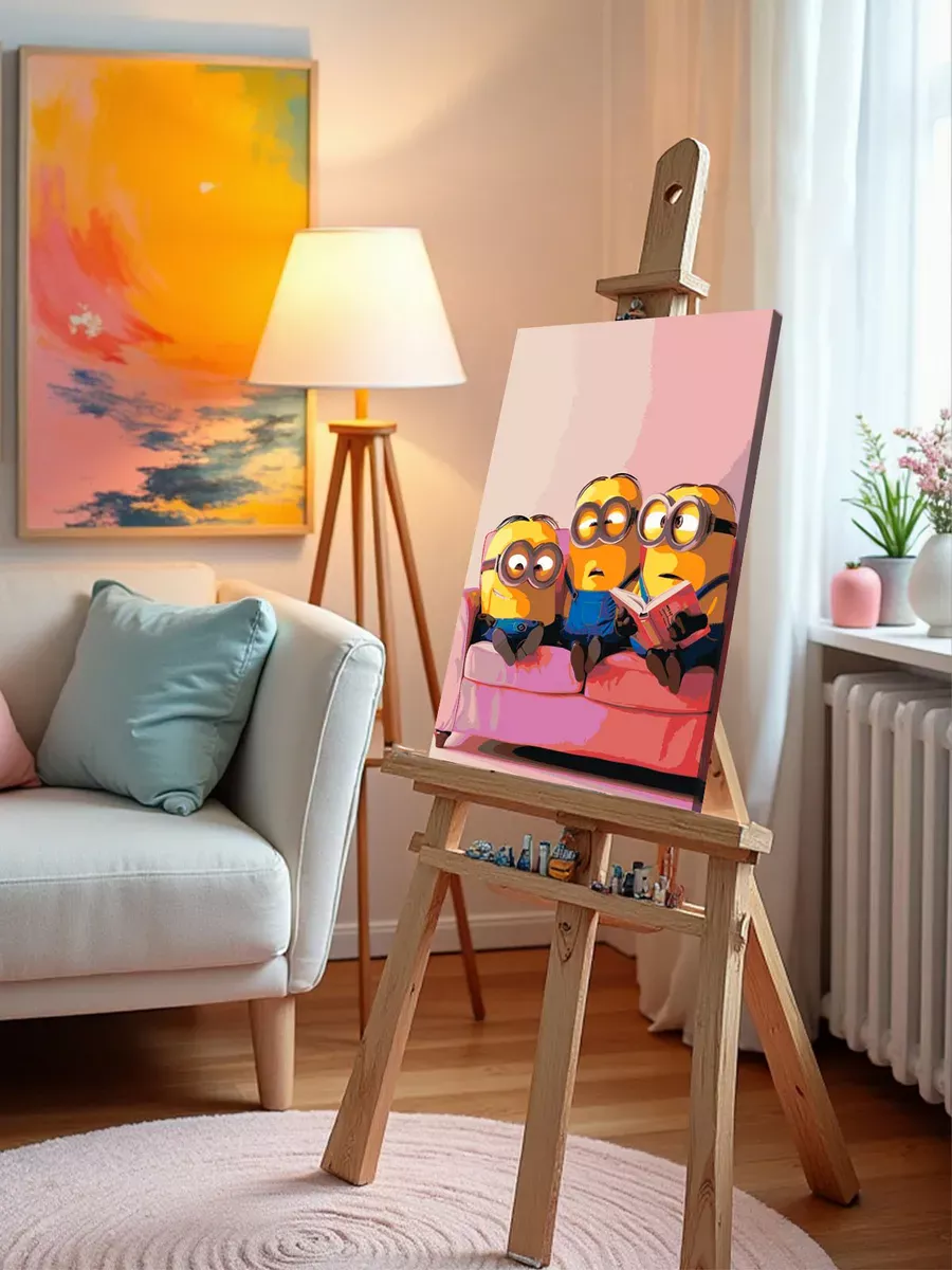 Картина по номерам «Миньоны на диване, мульт Гадкий я 40х50» — картинка 10