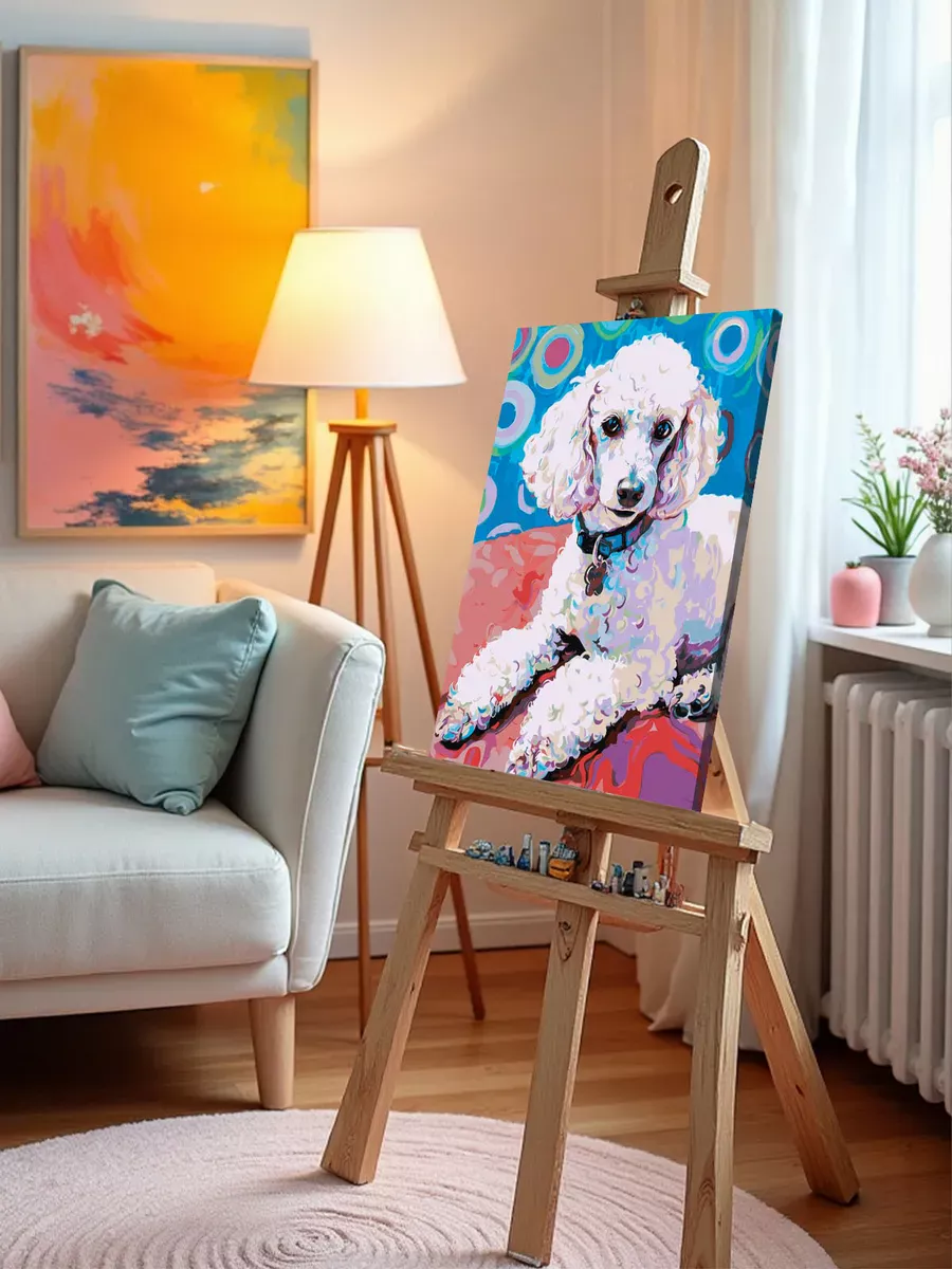 Картина по номерам «Собака пудель в стиле Ван Гога 40х50» — картинка 9