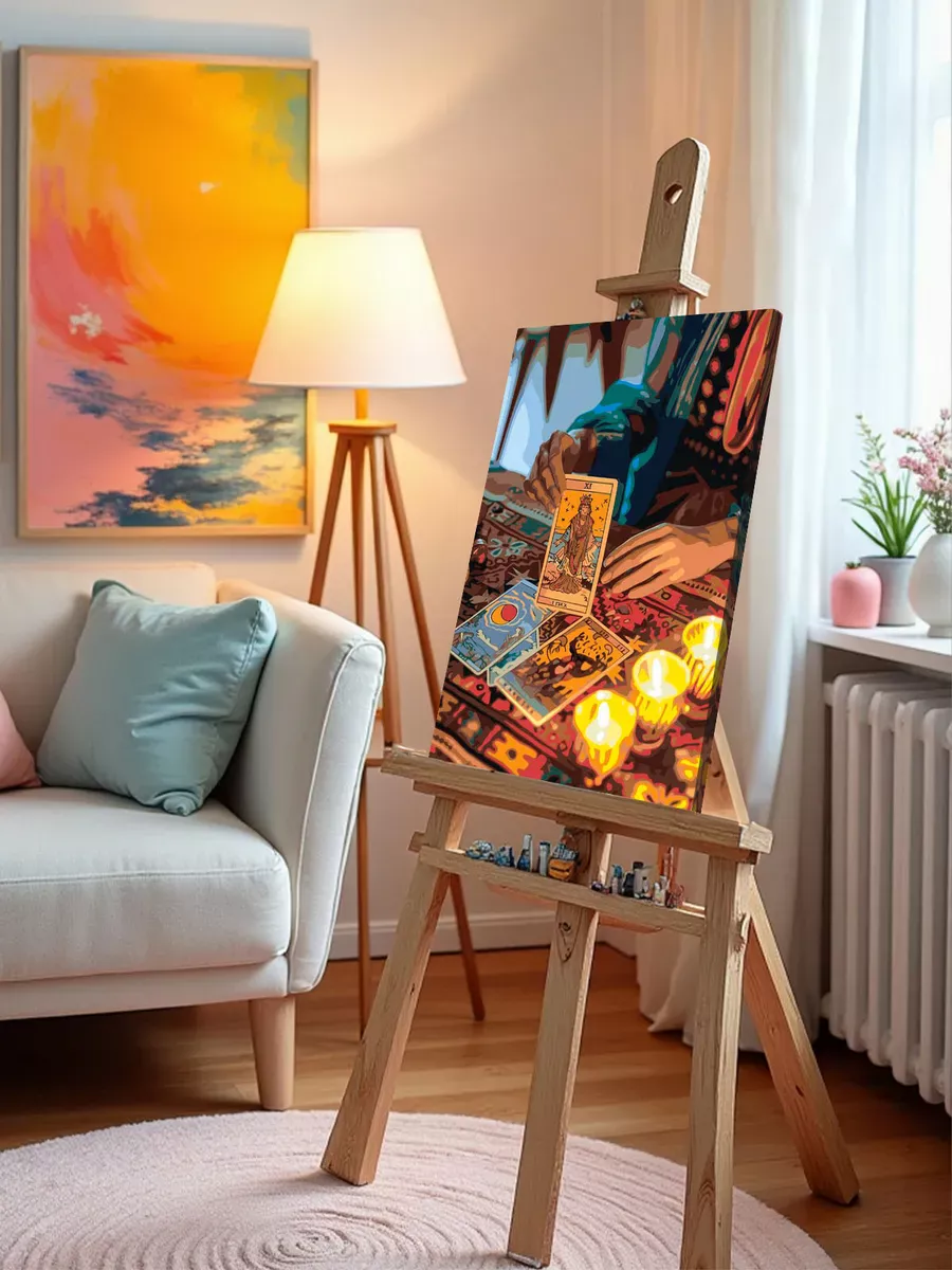 Картина по номерам «Карты таро и девушка, мистика гадание» — картинка 9