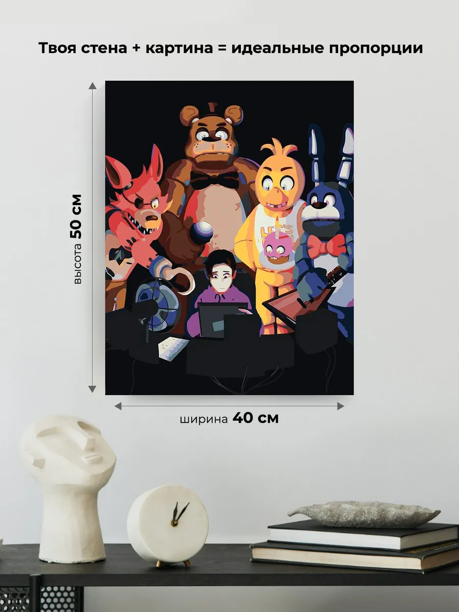 Картина по номерам «Фнаф Five nights at Freddy's Аниматроники» — картинка 3