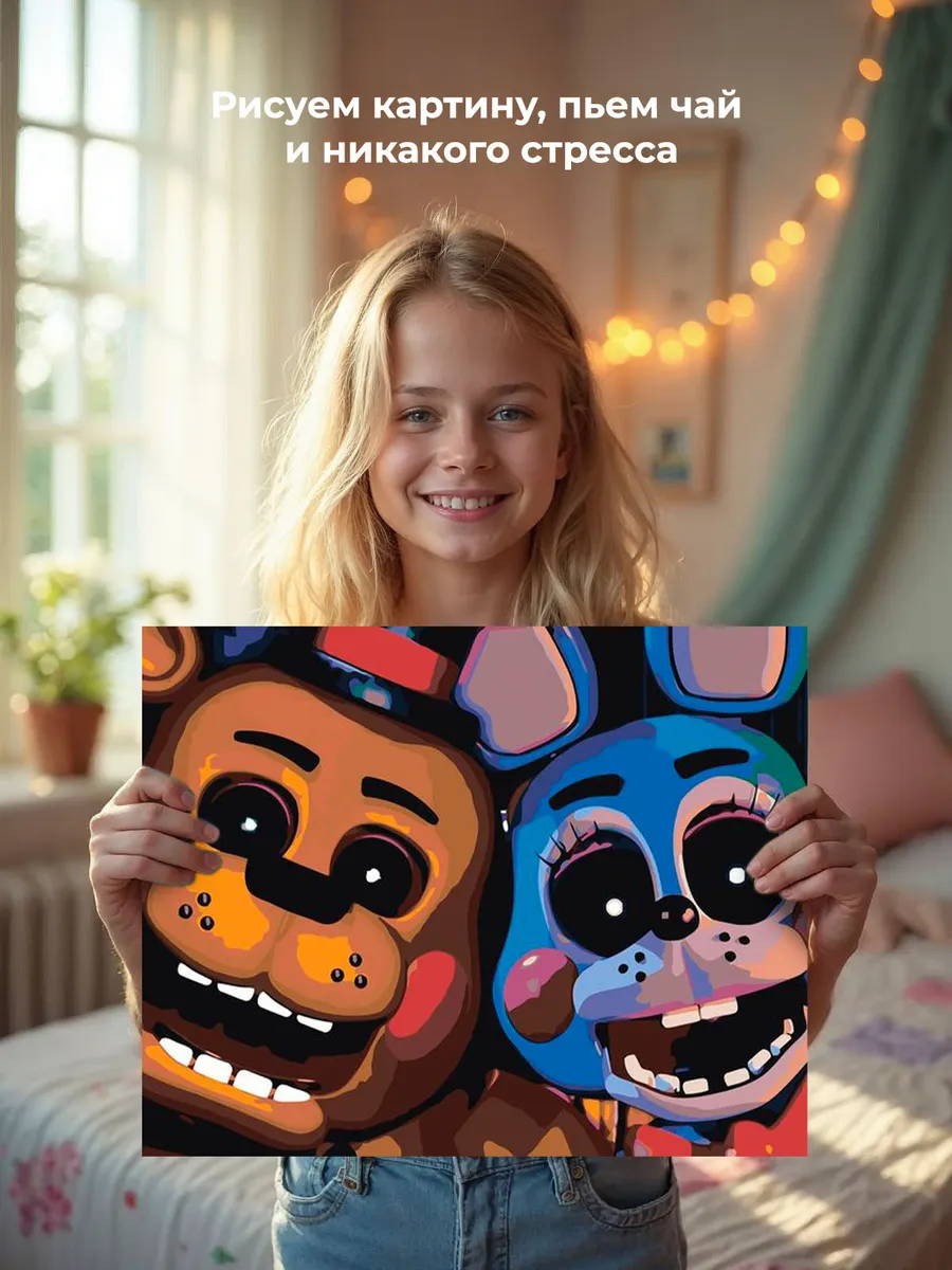 Картина по номерам «Фнаф Freddy's Фредди и Бонни 40x50» — картинка 6