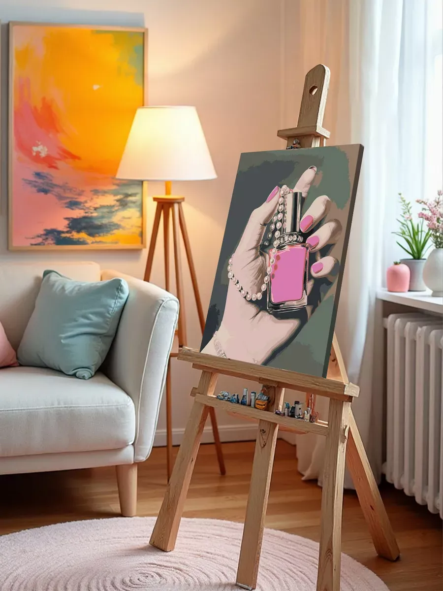 Картина по номерам «Маникюр: розовый лак и браслет 40x50» — картинка 10