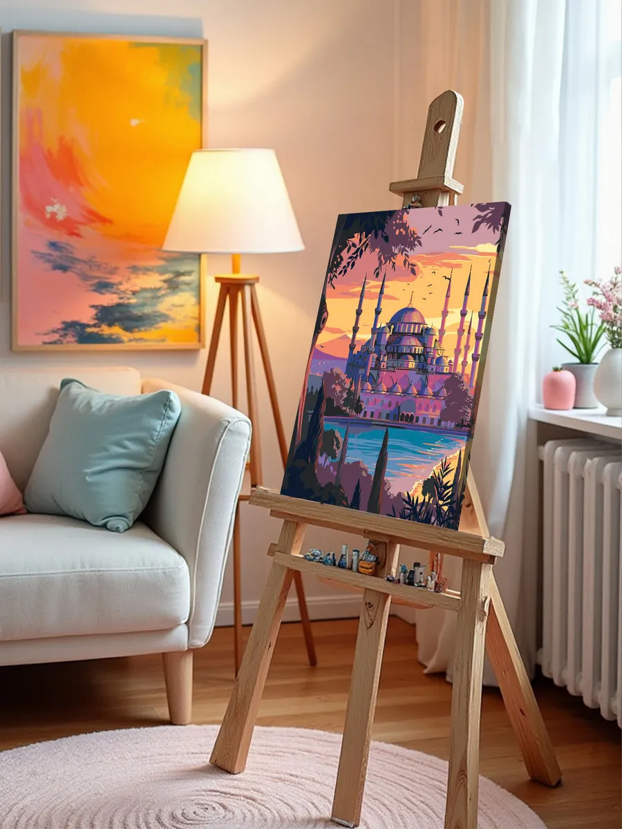 Картина по номерам «Город Стамбул, Турция: мечеть на закате» — картинка 10