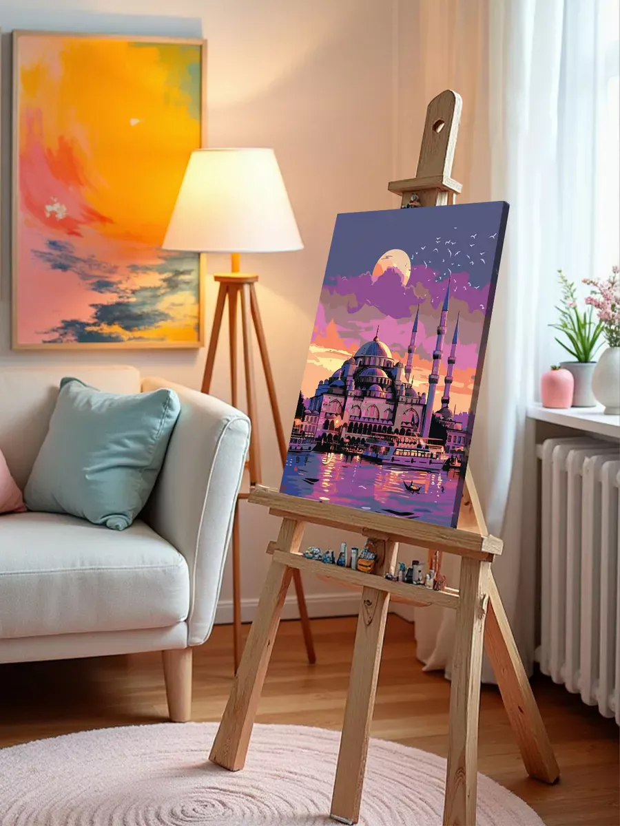 Картина по номерам «Город Стамбул, Турция: мечеть ночью» — картинка 9