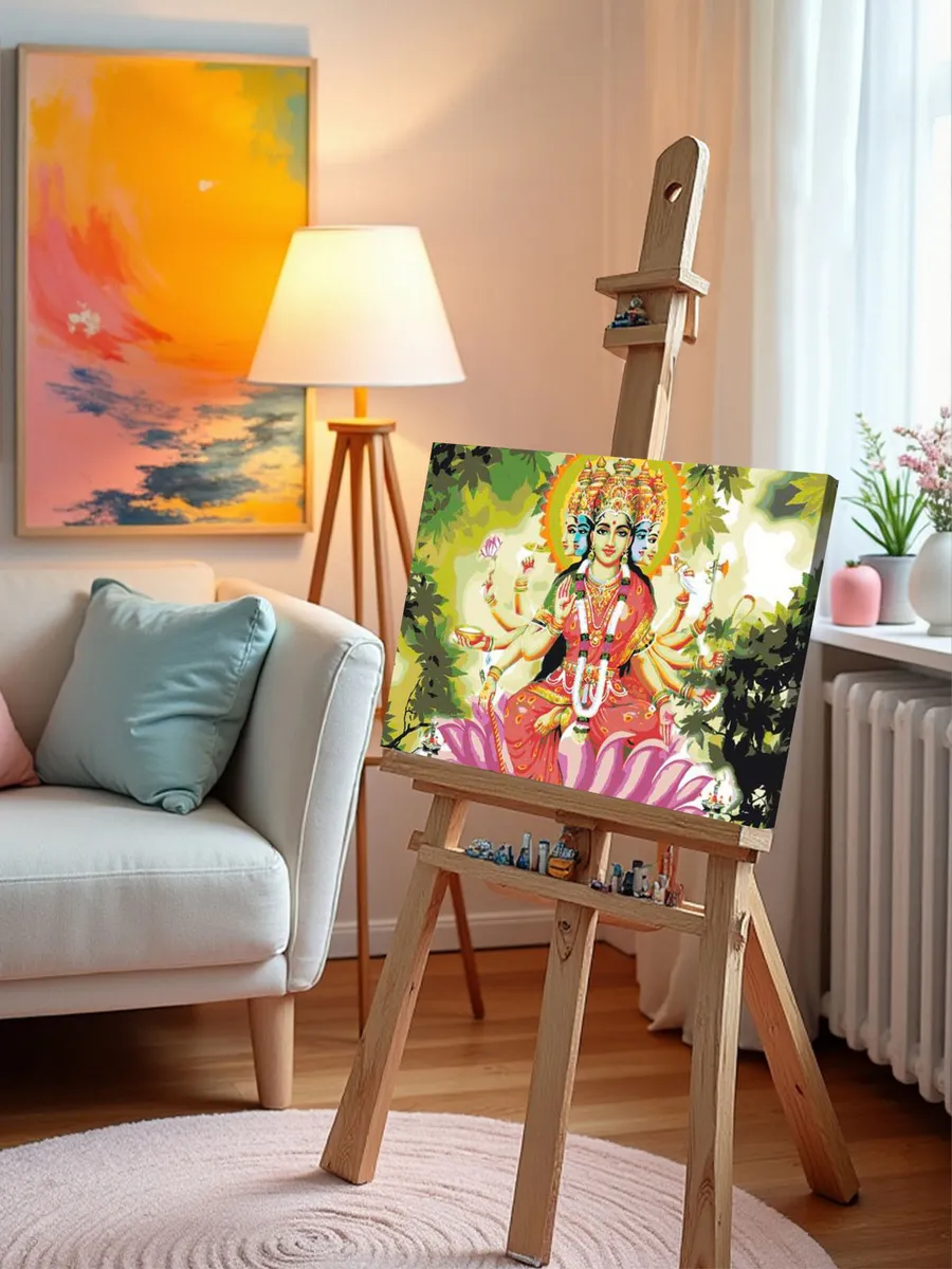 Картина по номерам «Религия индуизм: богиня Лакшми на лотосе» — картинка 10