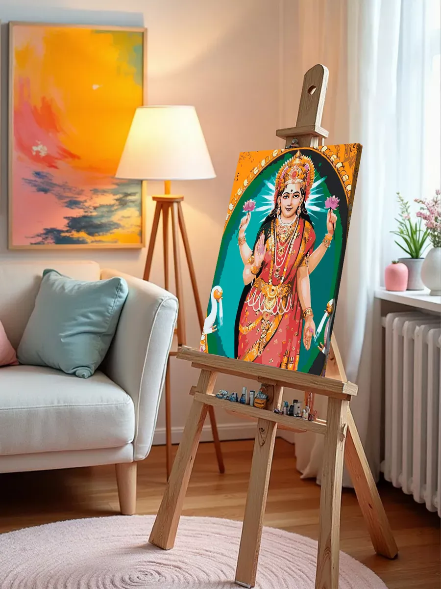 Картина по номерам «Религия индуизм, Индия: богиня Лакшми» — картинка 9