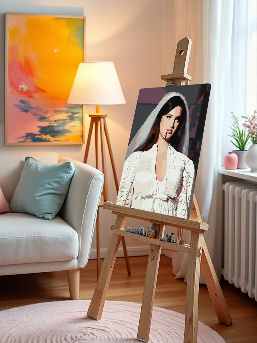 Картина по номерам «Lana Del Rey Лана Дель Рей: в платье» — картинка 9