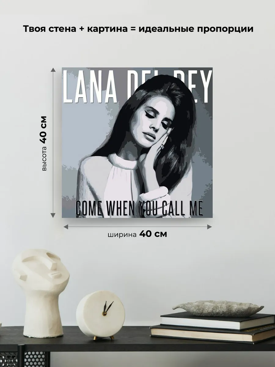 Картина по номерам «Lana Del Rey Лана Дель Рей: обложка чб» — картинка 3