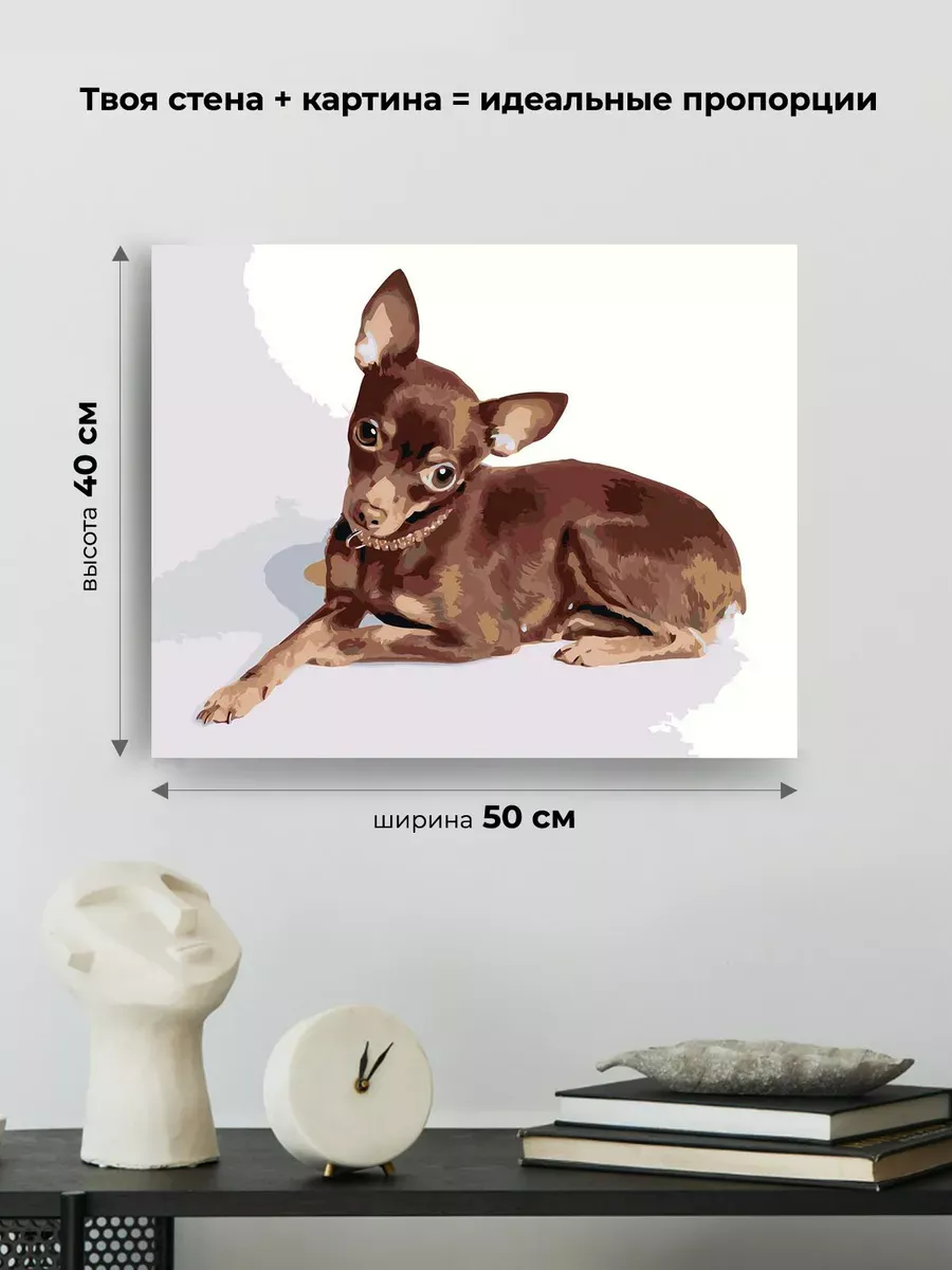 Картина по номерам «Собаки: Той терьер 40x50» — картинка 3