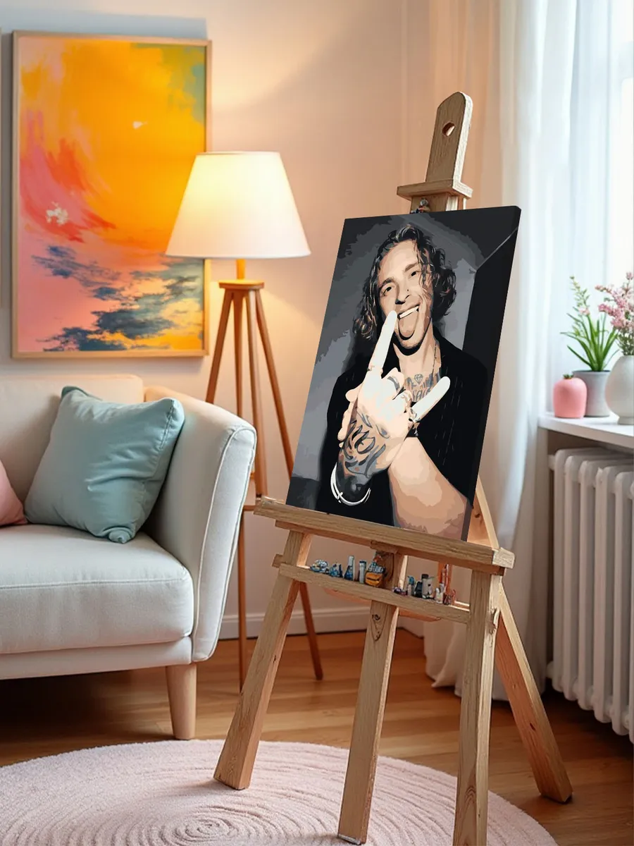 Картина по номерам «Егор Крид: портрет с кудряшками 40x50» — картинка 9