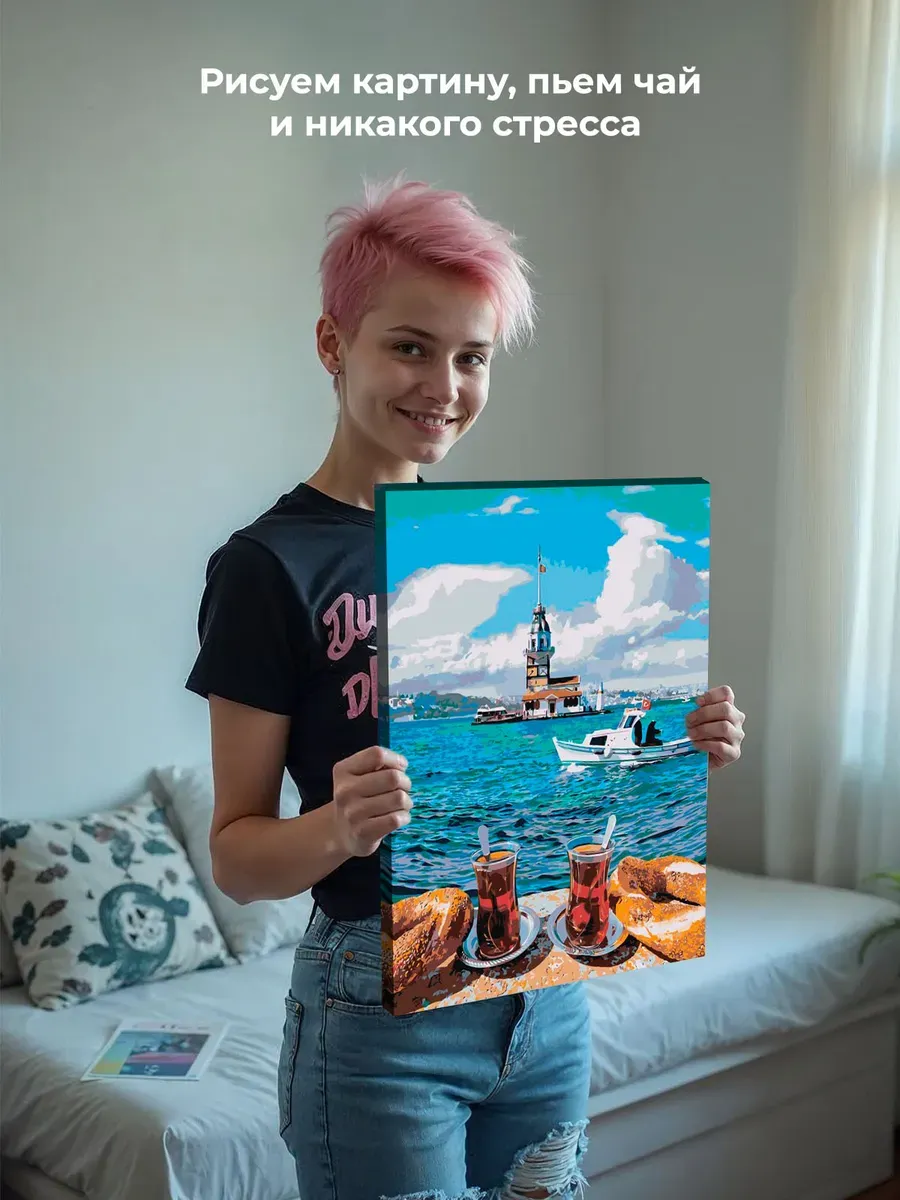 Картина по номерам «Стамбул, Турция: Девичья башня, море» — картинка 6