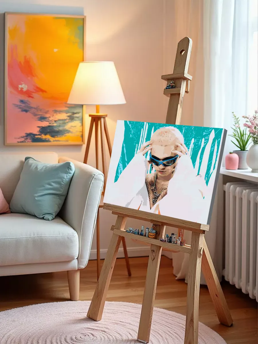 Картина по номерам «Рэпер Гон Флад GONE.Fludd: портрет» — картинка 10