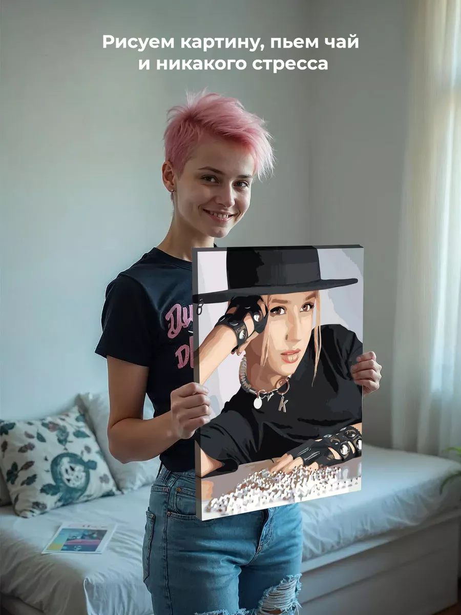 Картина по номерам «Певица Клава Кока: портрет в шляпе» — картинка 6