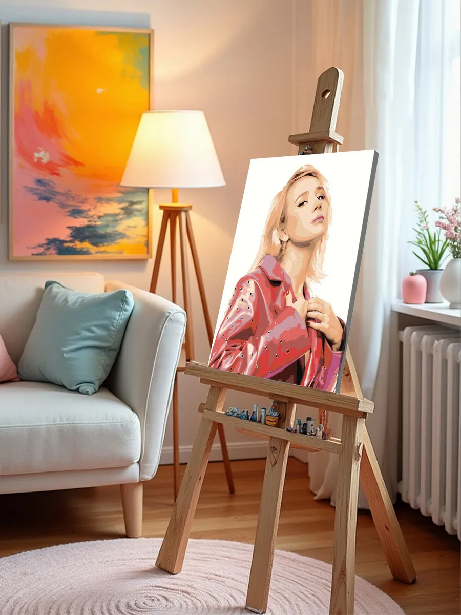 Картина по номерам «Певица Клава Кока: портрет в розовом» — картинка 10