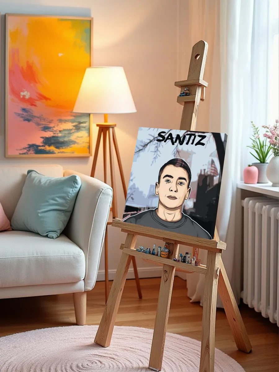 Картина по номерам «Рэпер Сантиз Santiz: арт 40x40» — картинка 10