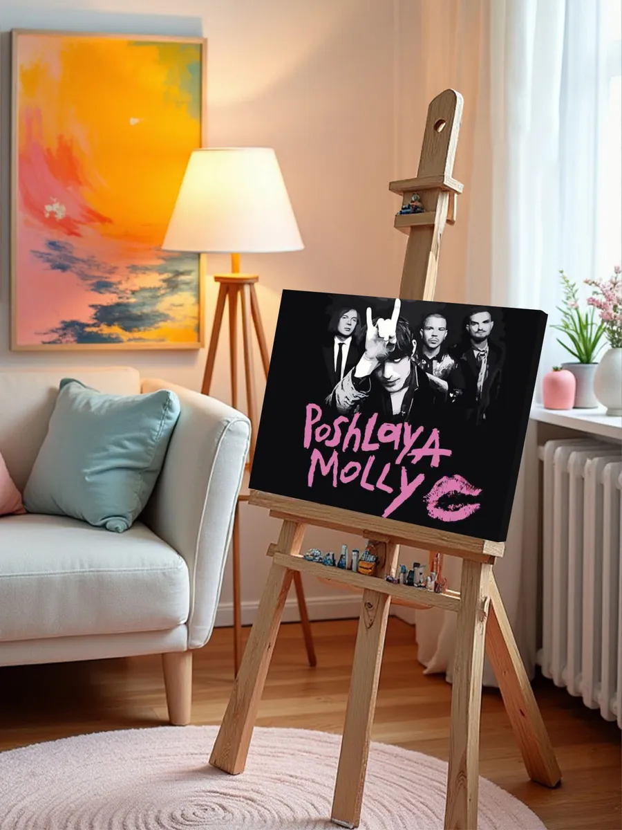 Картина по номерам «Группа Пошлая Молли: монохром арт 40x50» — картинка 9