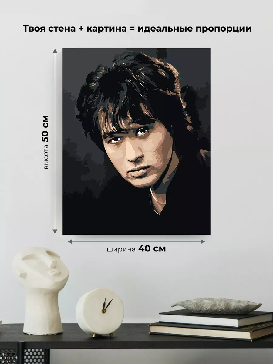 Картина по номерам «Группа Кино: Виктор Цой портрет 40x50» — картинка 3