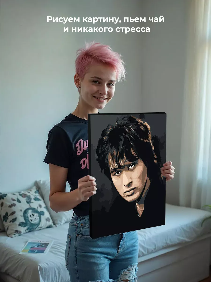 Картина по номерам «Группа Кино: Виктор Цой портрет 40x50» — картинка 7