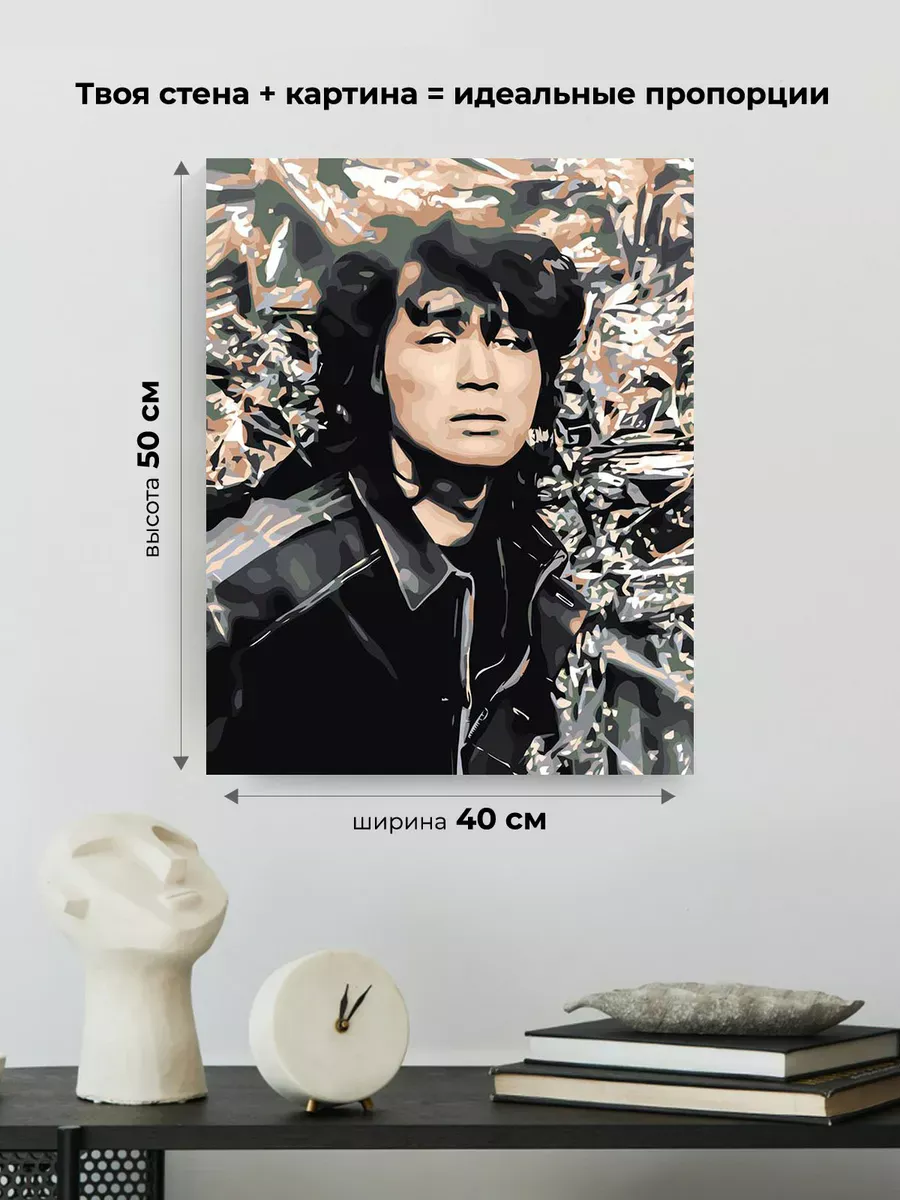Картина по номерам «Группа Кино: Виктор Цой портрет 40x50» — картинка 3