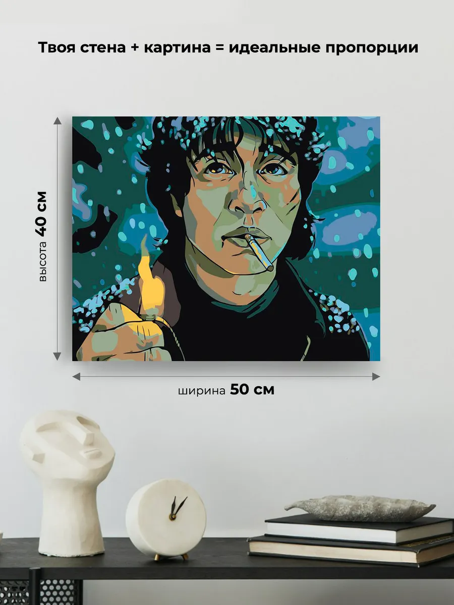 Картина по номерам «Группа Кино: Виктор Цой арт 40x50» — картинка 3