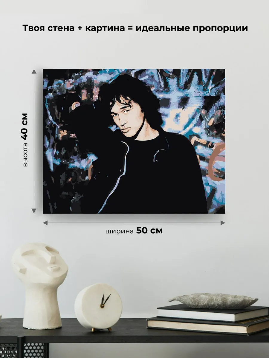 Картина по номерам «Группа Кино: Виктор Цой портрет 40x50» — картинка 3