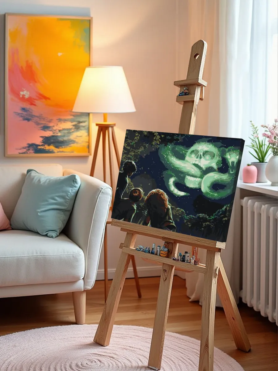 Картина по номерам «Гарри Поттер: Рон, Гермиона, черная метка» — картинка 9