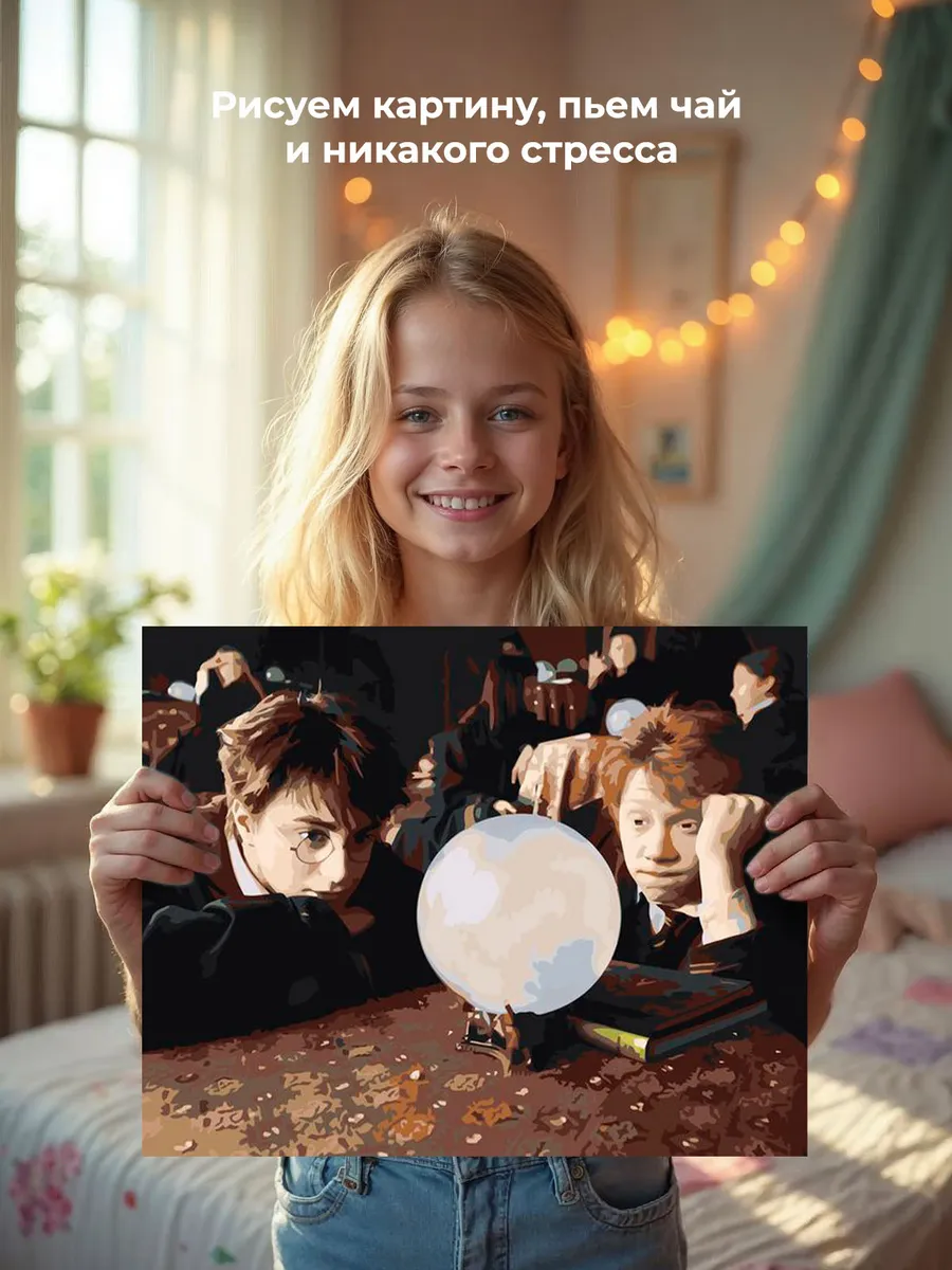 Картина по номерам «Гарри Поттер: Рон Уизли и хрустальный шар» — картинка 6