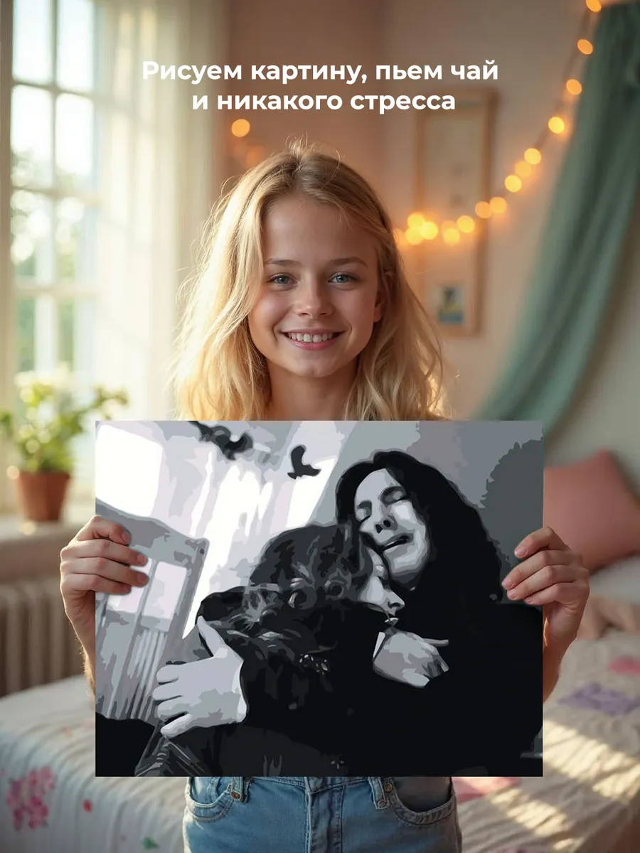 Картина по номерам «Гарри Поттер: Северус Снейп и Лили, чб» — картинка 6