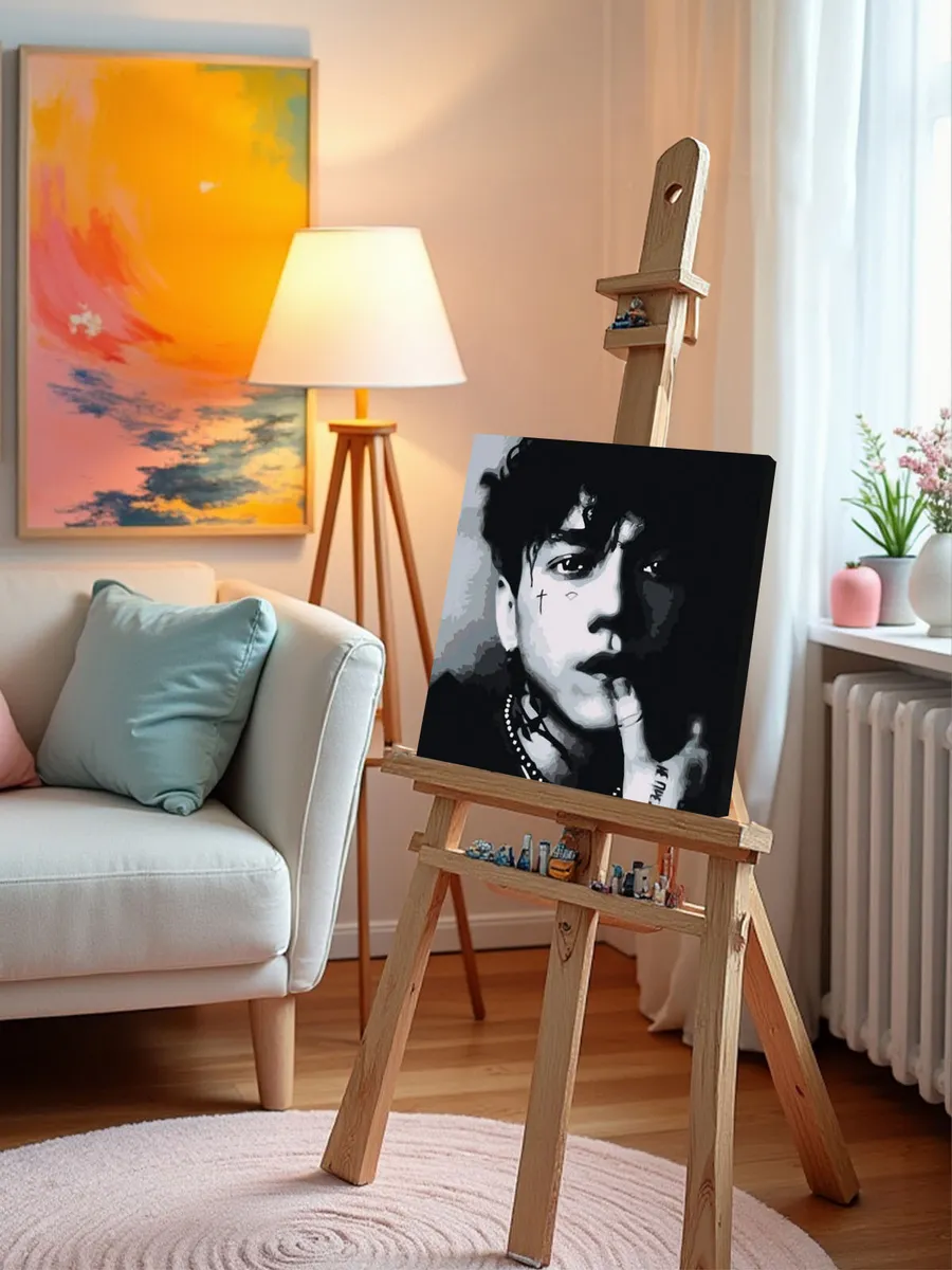 Картина по номерам «Три дня дождя: Глеб Викторов чб 40x40» — картинка 9