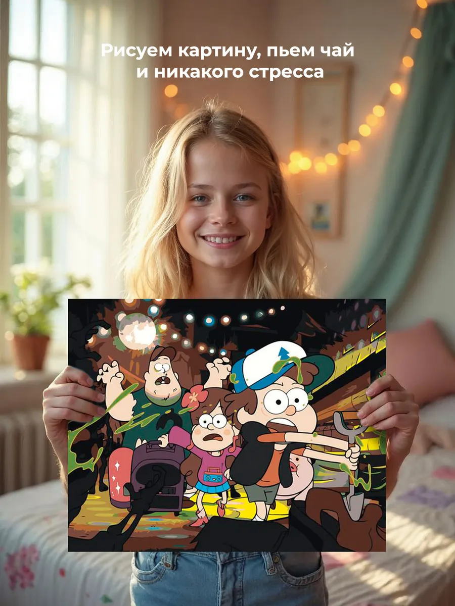 Картина по номерам «Гравити Фолз Фолс: Мейбл и Диппер 40x50» — картинка 7