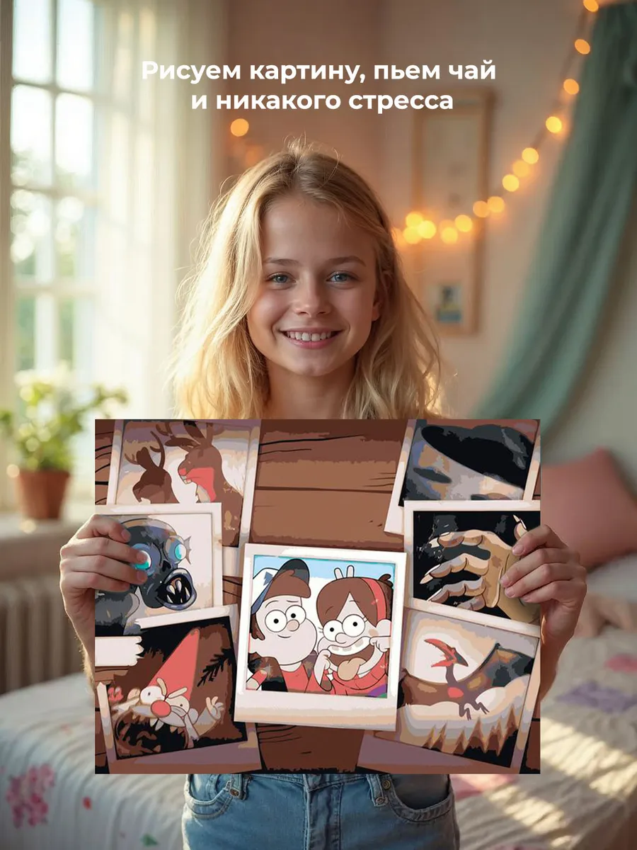 Картина по номерам «Гравити Фолз Фолс: Мейбл и Диппер на фото» — картинка 6