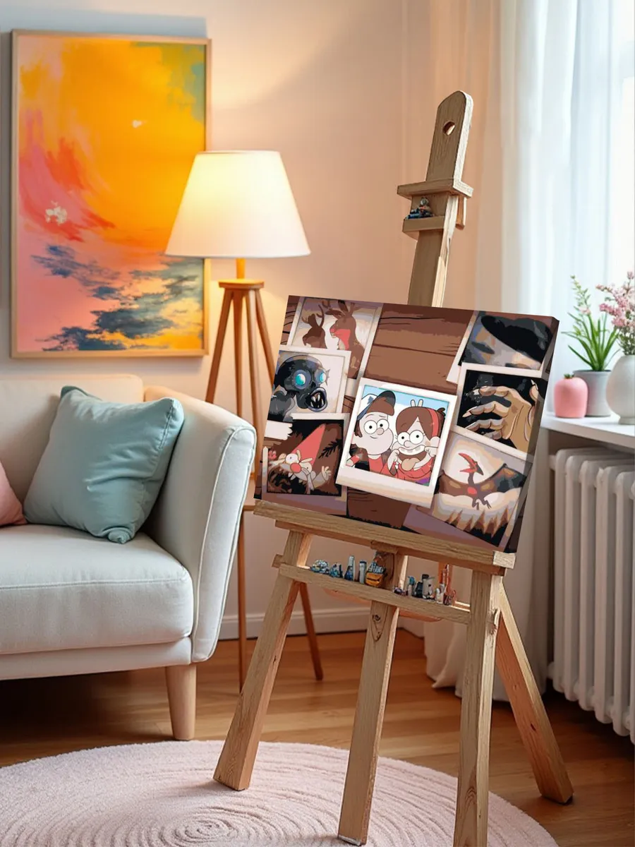 Картина по номерам «Гравити Фолз Фолс: Мейбл и Диппер на фото» — картинка 9