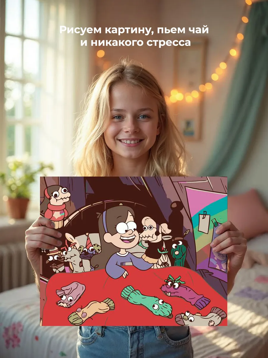 Картина по номерам «Гравити Фолз Фолс: Мейбл и веселые носки» — картинка 7