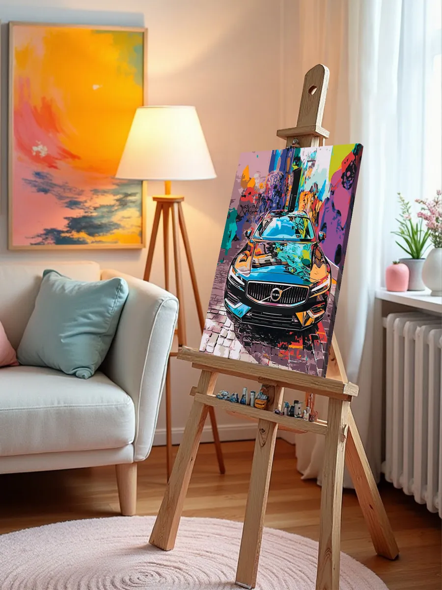 Картина по номерам «Машина Вольво на улице в городе 40x50» — картинка 10