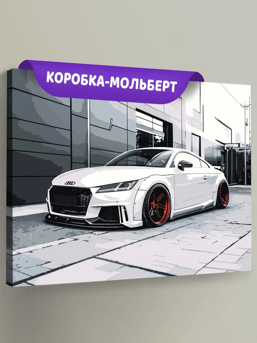Картина по номерам «Машина Ауди ТТ на дороге в городе 40x50»