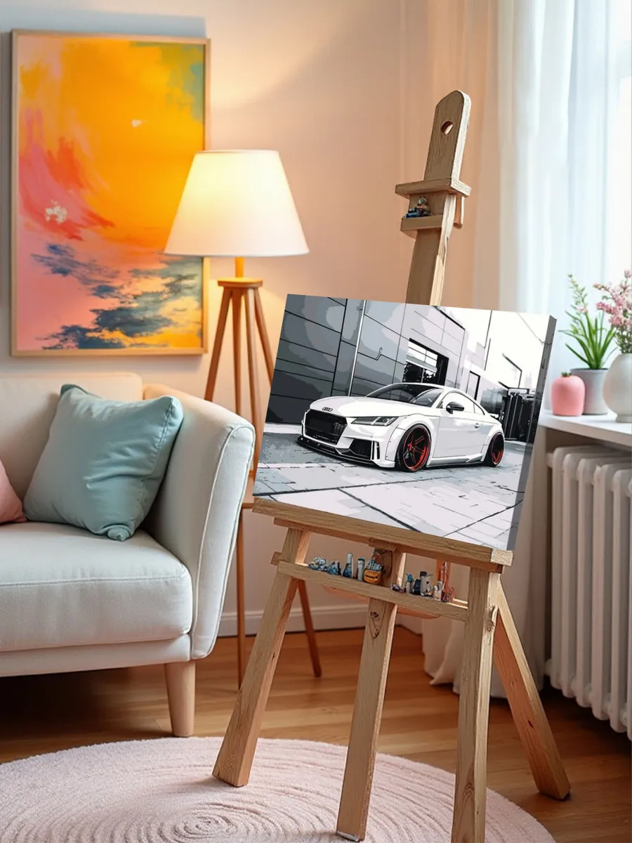 Картина по номерам «Машина Ауди ТТ на дороге в городе 40x50» — картинка 10