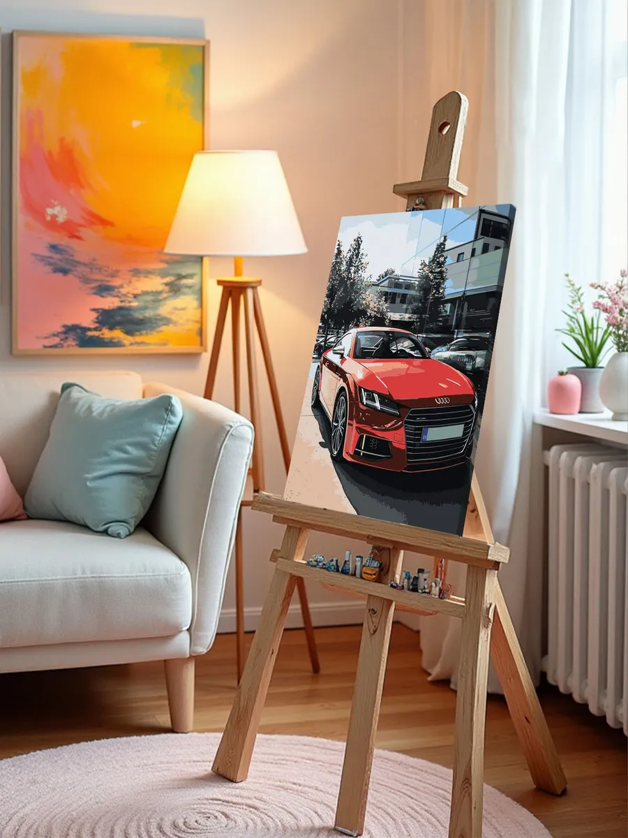 Картина по номерам «Машина Ауди ТТ на дороге в городе 40x50» — картинка 10