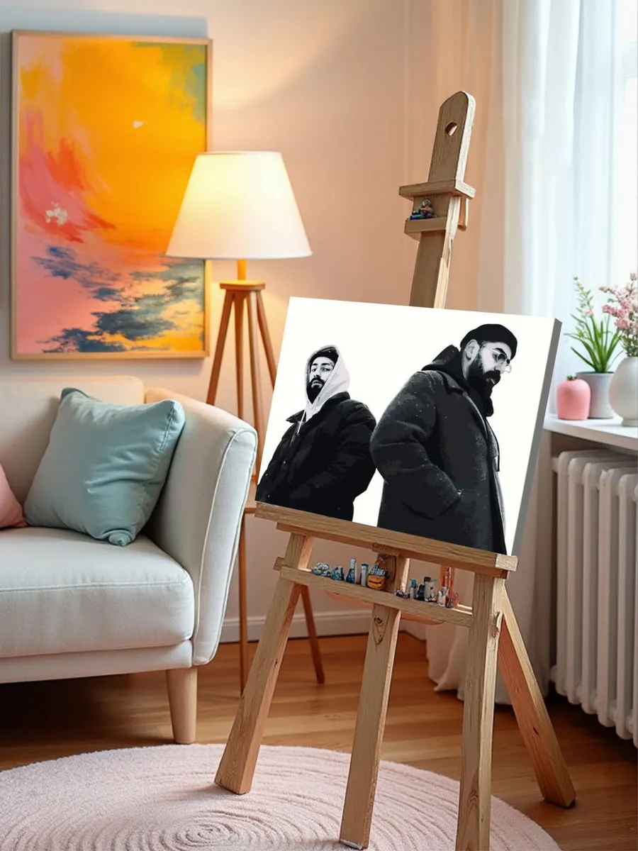 Картина по номерам «Рэперы Мияги и Эндшпиль Miyagi: чб фото» — картинка 9