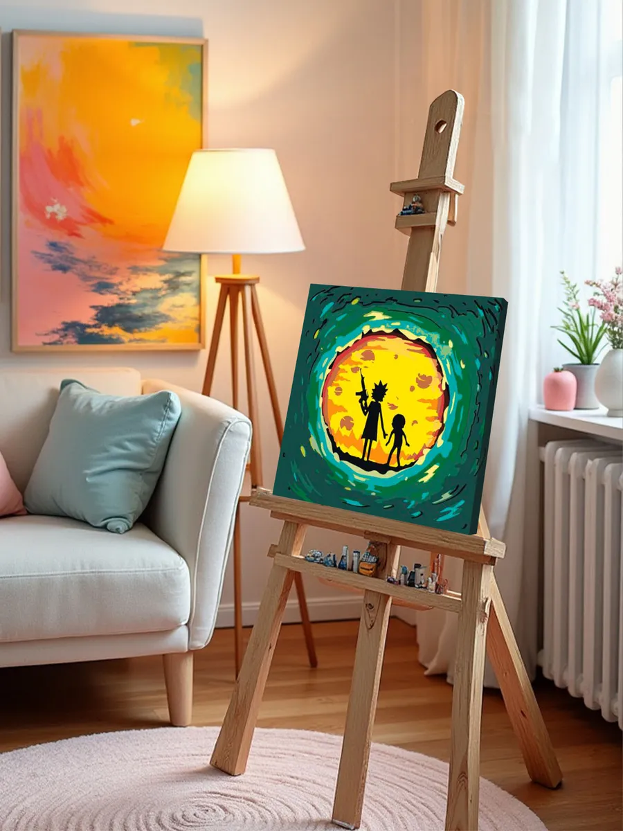 Картина по номерам «Рик и Морти Rick and Morty: Портал 40x40» — картинка 9