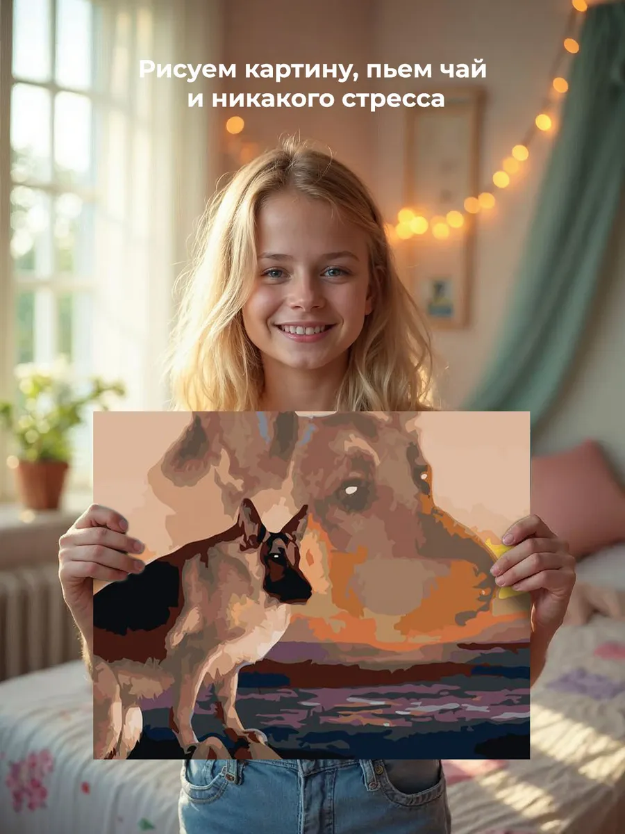 Картина по номерам «Мемы, собаки: Сутулая немецкая овчарка» — картинка 6