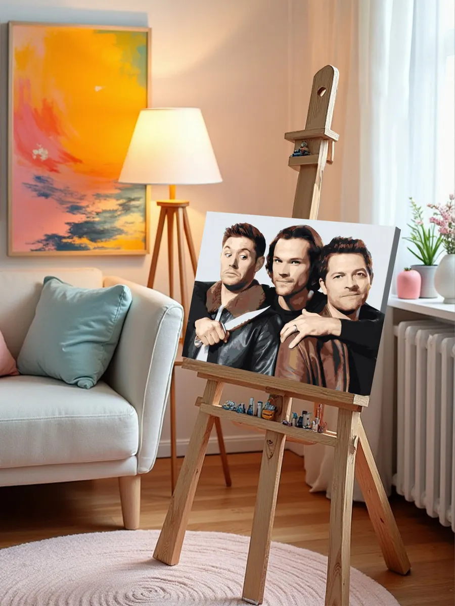 Картина по номерам «Сверхъестественное: Дин, Сэм и Кастиэль» — картинка 10